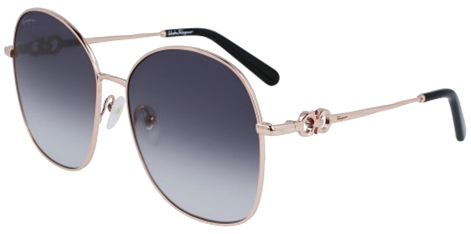 Ferragamo Womens Rose Gold-Tone Butterfly Sunglasses SF297S-771 - Made in Italy 13690₽
