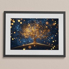 Abstract Golden Tree of Life Canvas Painting Wall Art Illustration Home Decor