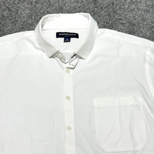 Mizzen  Main Shirt Mens XL Solid White Leeward Trim Fit Pocket Short Sleeve