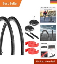 700x23c Fahrradreifen Set Rennrad Schlauchreifen mit Presta Ventil 60mm