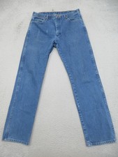 Wrangler Western Regular Fit Jeans Mens 33x34 Blue Med Wash Straight Leg Cotton