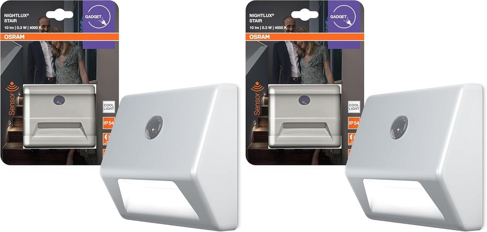 NIGHTLUX Luce Notturna per Scale: Sicurezza LED con Sensore Movimento IP54