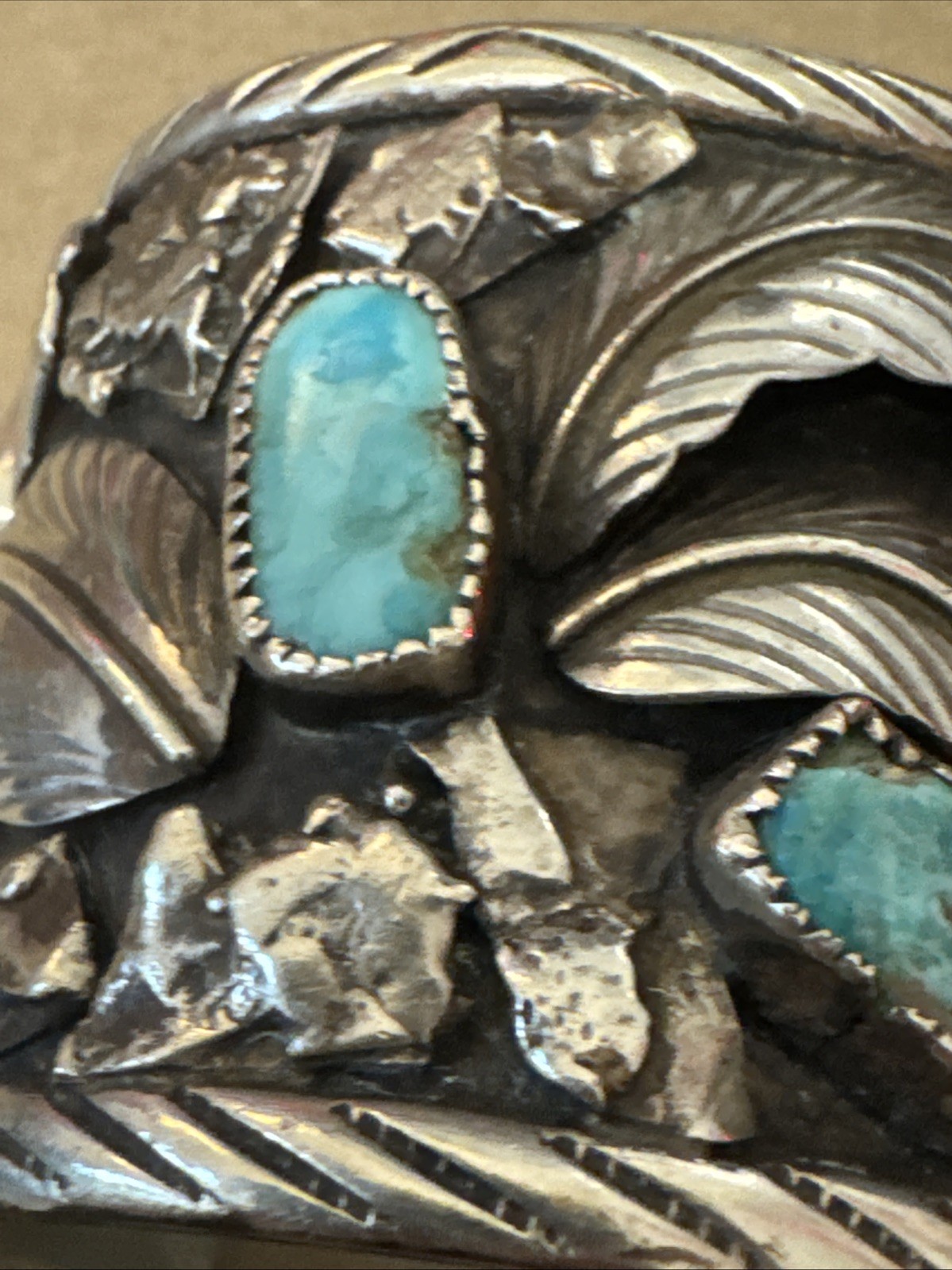 925 silver native amercan cuff braclet heavy soli… - image 6