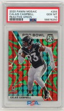 Calais Campbell 2020 Panini Mosaic Pro Bowl Reactive Green #255 PSA 10 Pop 1!