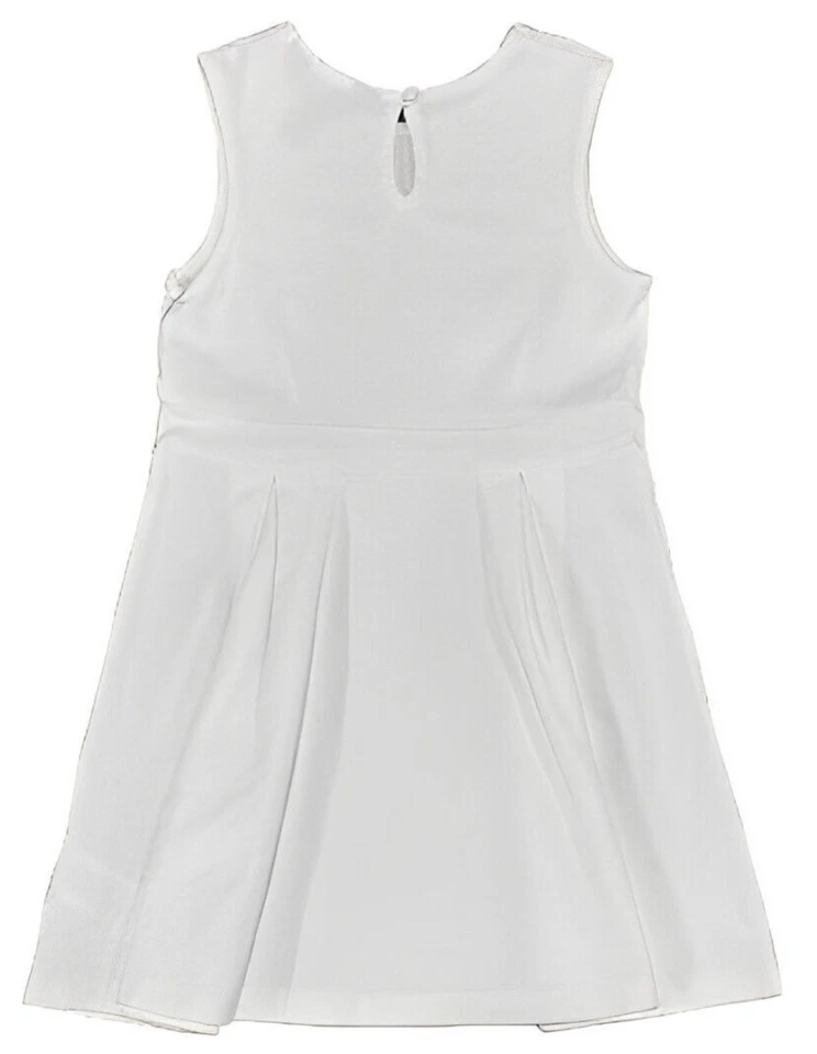 Vestido Polo Raulph Lauren Niñas Blanco Línea A Algodón 6X Botón Imitación Cinturón Nuevo con Etiquetas Foto 2 de 4