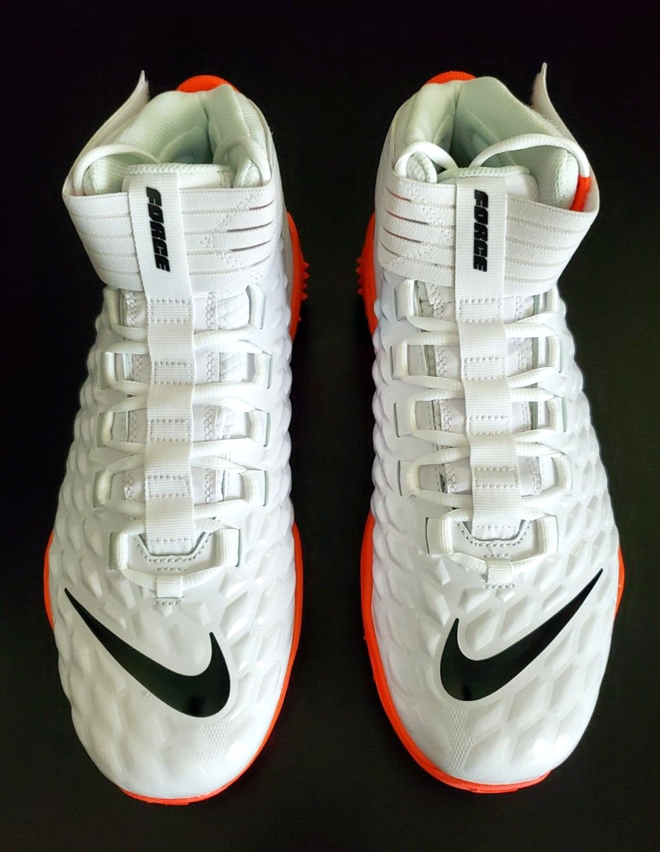 Nike Force Savage Pro 2 Shark White Orange Football Cleats  display picture 3