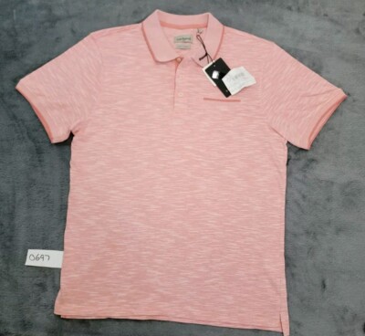 Cacharel Paris Soft Touch Shirt Mens Sz Large Coral 100% Algodon NWT