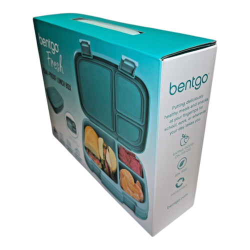 Bentgo Fresh Leak-Proof Versatile 4 Compartment Bento-Style Lunch Box *Aqua* NEW - Bild 9 von 9