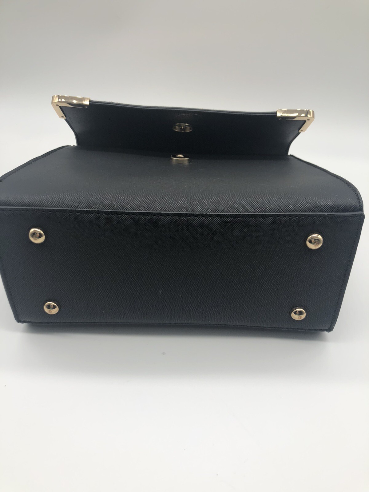 Dune London Black Leather Mohair Cheetah Print Handbag Gold Hardwear