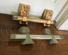 Vtg Antique 2 Casket Farmer Funeral Corn Wheat Bundle Handles Lot Cemetery NOS