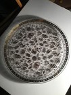 Mcm Georges Briard round glass floral plate tray