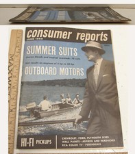 JUNE 1955 CONSUMER REPORTS MAGAZINE OUTBOARD MOTORS COLOR TV V-6 CARS PAINT