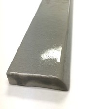 1.5x12 Bullnose Gray Crackled Ceramic Trim Molding Tile Wall Floor Accent Bath 