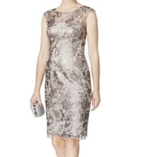 ADRIANNA PAPELL Womens Sleeveless Short Cocktail Sheath Dress 4 Sequins NEW 169