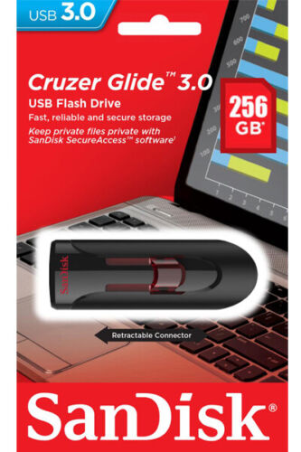 SANDISK CRUZER GLIDE 3.0 256GB 128GB 64GB 32GB 16GB USB 3.0 Flash Pen Drive LOT - Picture 3 of 7