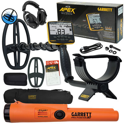 Garrett ACE APEX Detector w/ Z-Lynk Headphones, Pro-Pointer AT Z-Lynk, and Bag