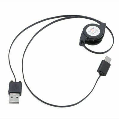 2x Aufrollbar Ausziehbar USB-C Ladekabel 70cm Kabel Daten Typ-C Type-C Stecker*