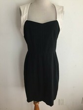 Banana Republic Ponte Knit Sleeveless Sheath Dress Ivory & Black Size 8
