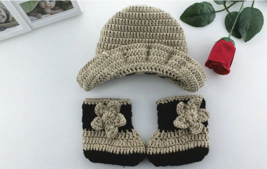 Baby Cowboy Outfit Baby Boy Cowboy Hat and Boots Set Outfits Photo Props 0-6M - image 4 of 4