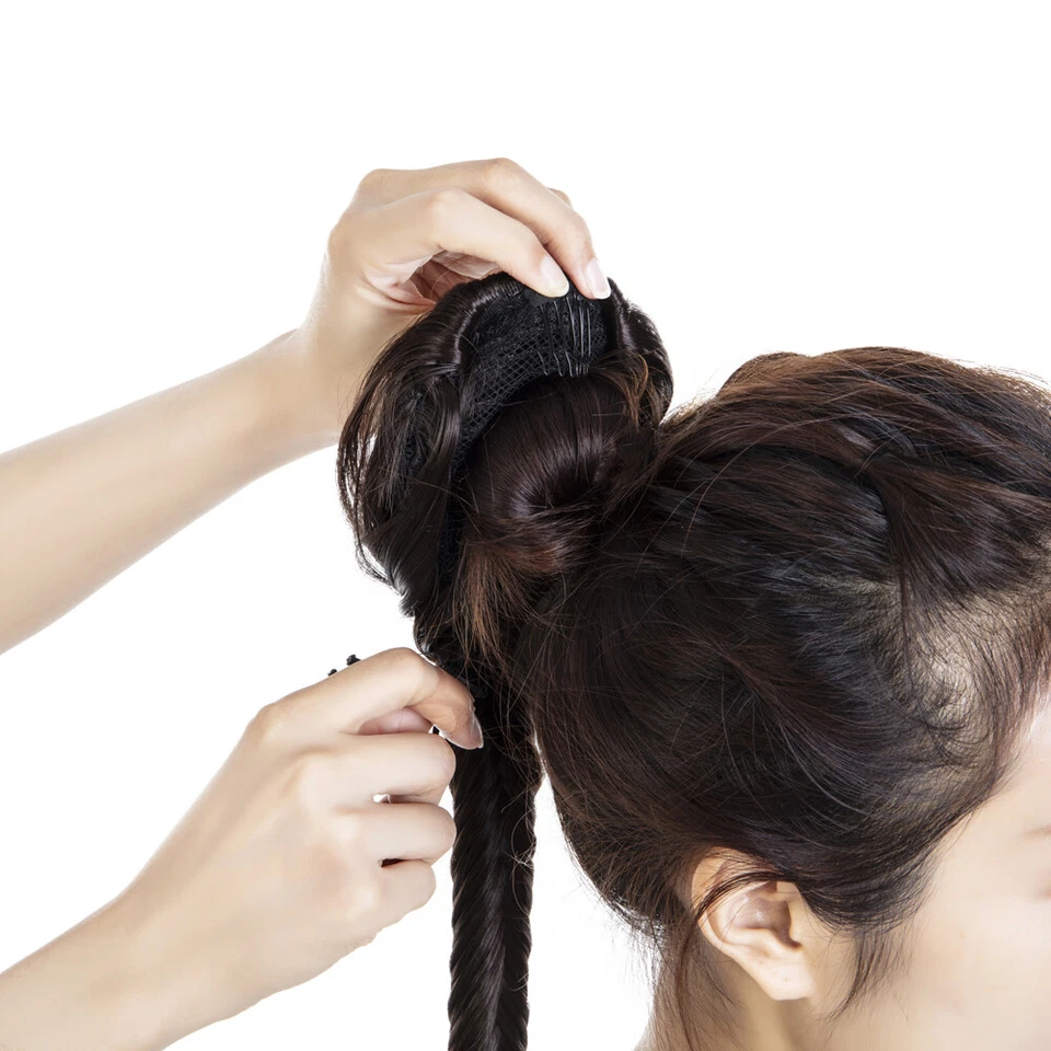 Extensiones de trenza cola de caballo cola de pez garra trenzada larga clip en pieza para el cabello Foto 4 de 4