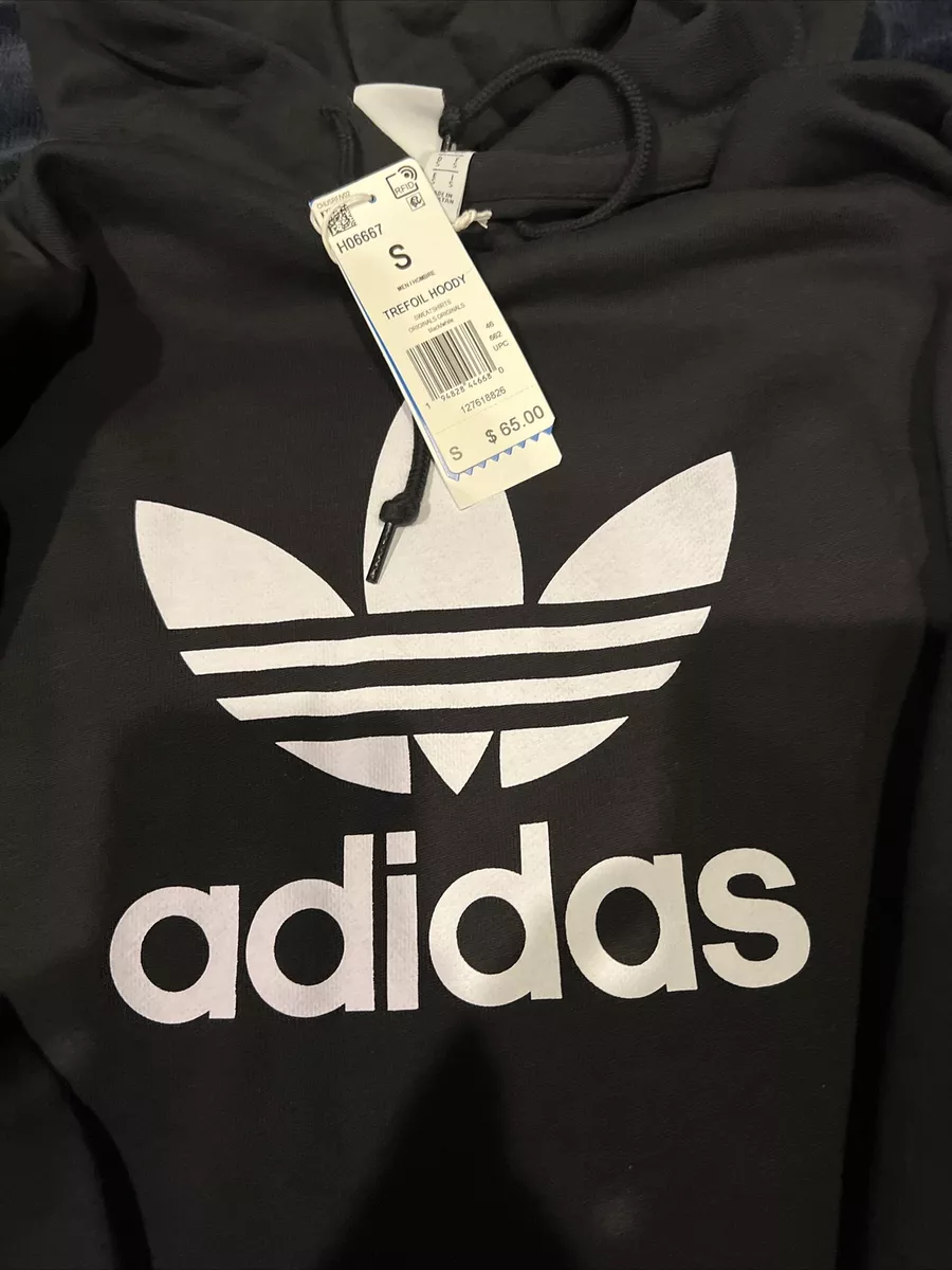 Adidas Originals Men\'s Adicolor Classics Trefoil Hoodie Black/White H06667  f | eBay | Sweatshirts