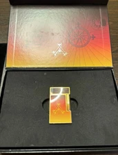 Working S.T. DUPONT Gas lighter gold LINE 2 150th anniversary with box
