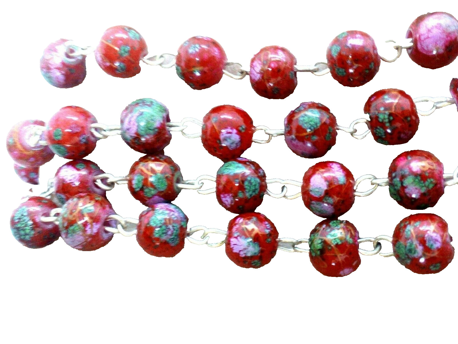 Murano Style Italian Glass Rosary Beads, Made in Italy