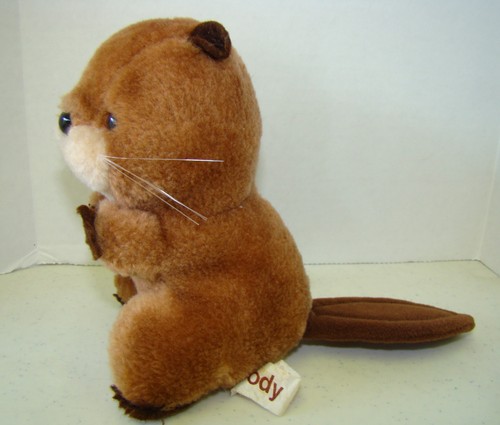 Vintage Russ Berrie Plush Woody Beaver Toy Nutshell/Clippings Stuffed Animal - Foto 2 di 4