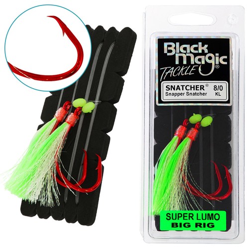 Black Magic Snapper Snatcher Flasher Rig 8/0 Super Lumo | eBay