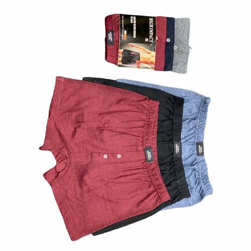 Men's Boxers Shorts Button Fly Underwear High Impact Rich Cotton S M L