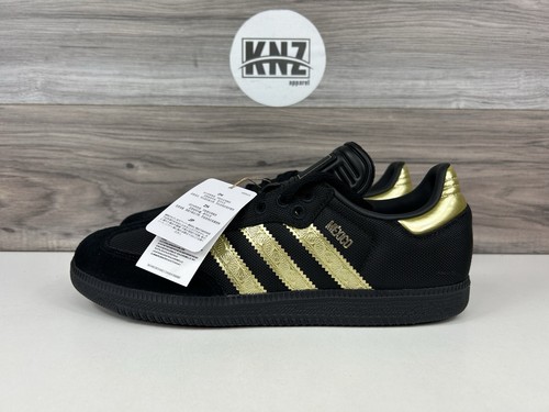 *RARO Adidas Samba FMF Negro Dorado 'Mexico Kit' Zapatos de Fútbol (JH5656) Informales NUEVO - Imagen 2 de 11