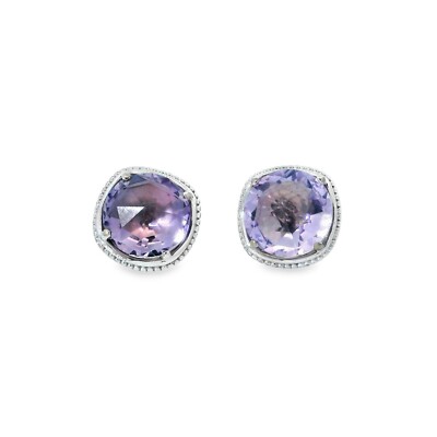 Tacori Ohrstecker Silber Lila Amethyst 10 mm
