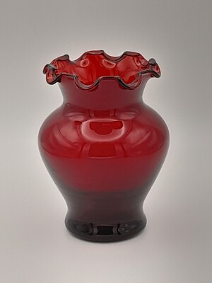 Vintage Anchor Hocking kleine Posy Vase - Royal Ruby Glas - 1930er - kostenloser Versand