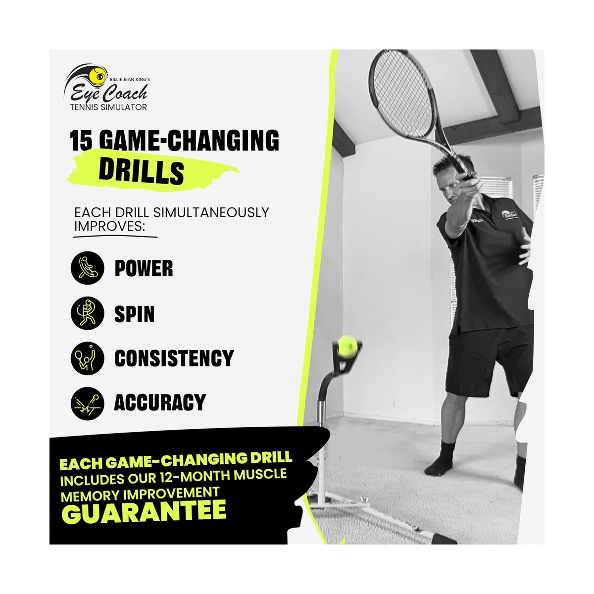 グリンウィールテニスシミュレーター Billie Jean King's Eye Coach Pro Tennis Simulator with Game
