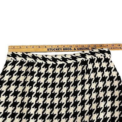 VTG Vesti Skirt Womens 12 Black White Knit Houndstooth