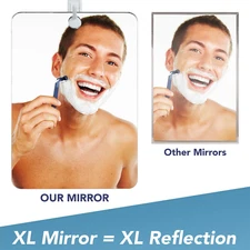 XL Anti-Fog Shaving Mirror | Fogless Hanging Bathroom Shower Mirror with Hand...