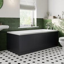 Black Gloss Bath Side Panel 1700mm - Side MDF Bathroom Traditional Straight Bath