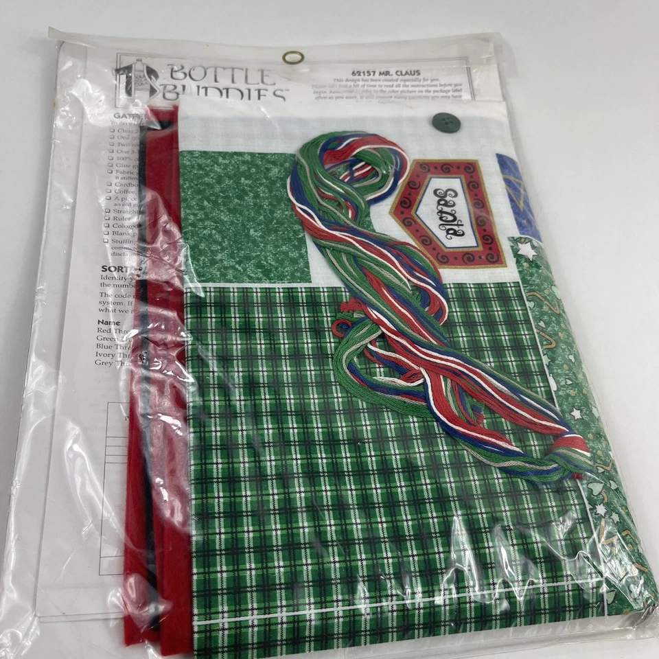 Dimensions Bottle Buddies Felt Craft Kit 62157 Mr Claus Santa 1998 Vintage - Image 2 of 4