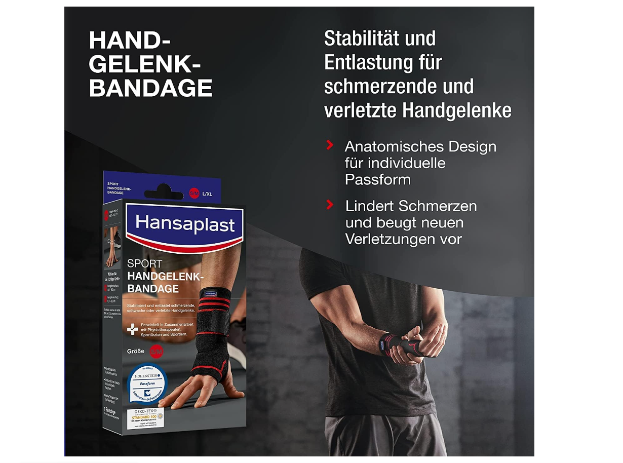 Hansaplast Sport Handgelenk Bandage Größe S/M & L/XL mit Klettverschluss eBay