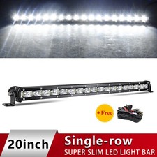 Ultra-thin LED Light Bar 20Inch Slim Spot Driving Lamp Single Row offroad + Wire
