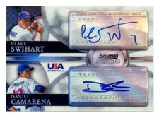 2010 BOWMAN STERLING USA BLAKE SWIHART RC REFRACTOR DUAL AUTO RED SOX #13/99