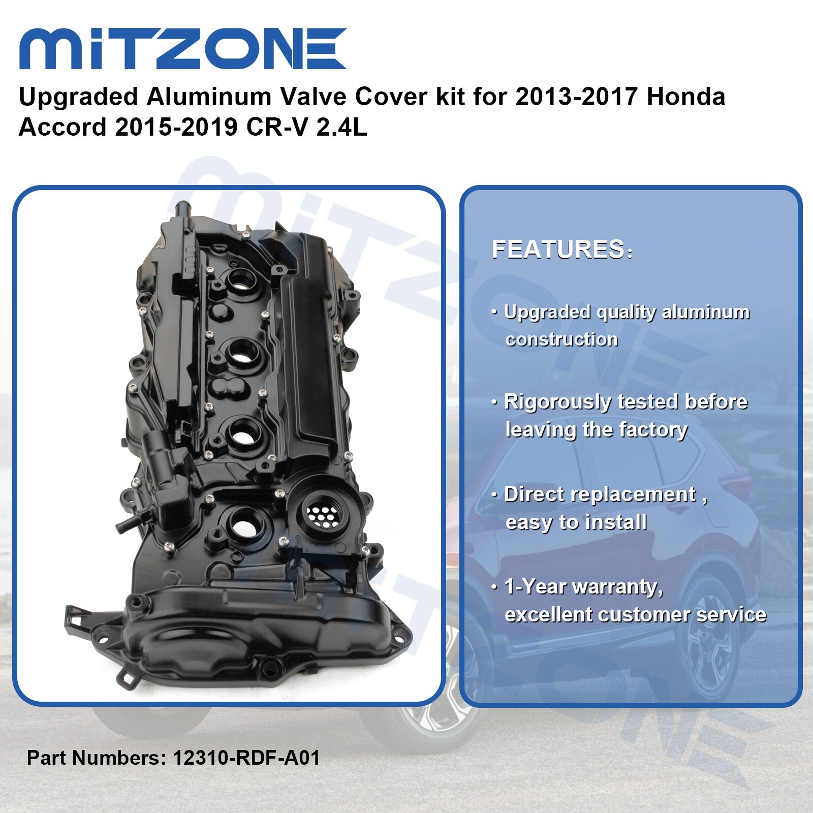 Upgraded Aluminum Valve Cover kit for 20132017 Honda Accord 20152019