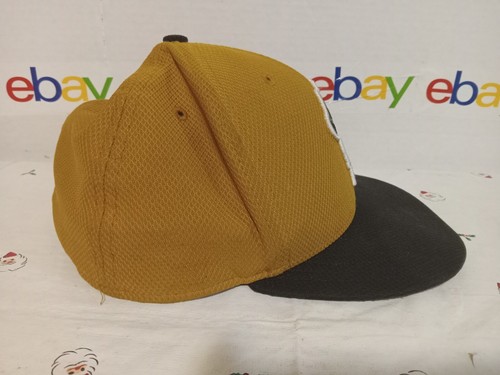 Pittsburgh Pirates 59Fifty New Era Authentic MLB Hat Cap Gold Black Size 7 3/8 - Picture 2 of 7