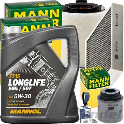 MANN INSPEKTIONSPAKET+5L MANNOL 504 5W-30 ÖL passend für AUDI A1 VW POLO 6R1 TSI