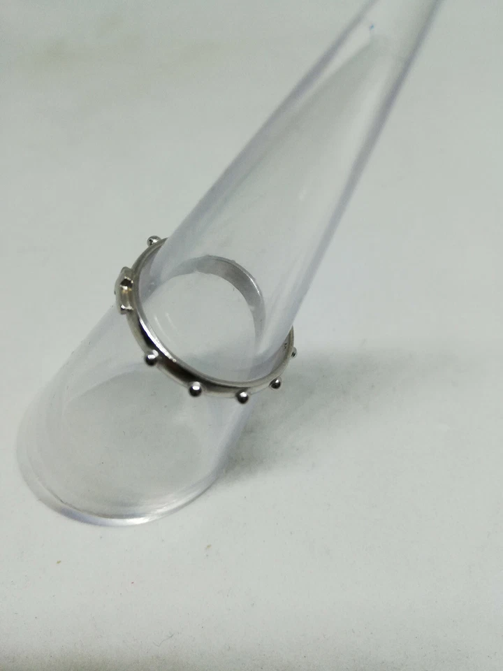ANELLO ROSARIO CROCE  DECINA ARGENTO RODIATO UNISEX MIS 10 A 29 EXPLOIT - Immagine 3 di 4