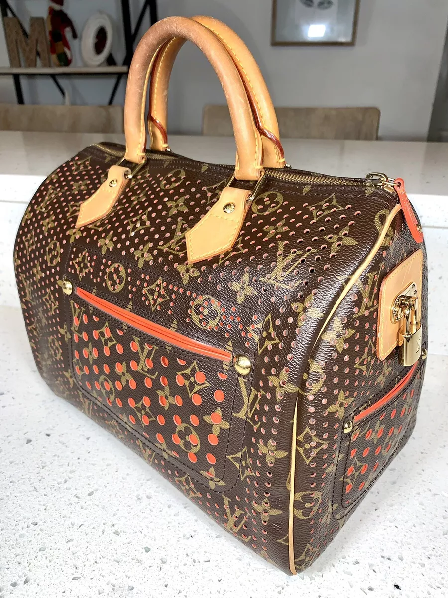 Gorgeous Authentic Louis Vuitton Perforated Monogram Speedy 30 w/Orange Bag
