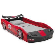 Boys Turbo Race Car Twin Plastic Toddler Race Car Bed Kid   Ships from USA