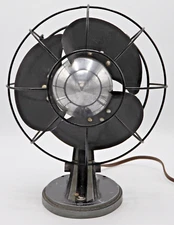 GE 1930's Bullet nose Art Deco desk fan working condition - antique modernist