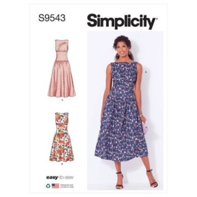 SIMPLICITY 9543 MISSES DRESSES Schnittmuster Größen 6 - 18 Fähigkeit: DURCHSCHNITTLICH