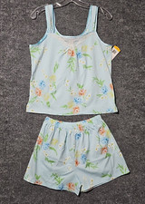Vanity Fair Women s Pajama Sleep Set 2 Pc Print Tank Top and Shorts Sz Small